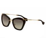 Miu Miu Women's SMU10N SMU/10N Fashion Cat Eye Sunglasses - Black Gold/Grd Gray   1AB 3M1 - Lens 55 Bridge 24 Temple 140mm