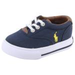 Polo Ralph Lauren Toddler/Little/Big Boy's Vaughn II Sneakers Shoes - Navy/Yellow Canvas/Leather - 2 M US Little Kid