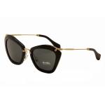 Miu Miu Women's SMU10N SMU/10N Fashion Cat Eye Sunglasses - Black/Gray   1AB 1A1 - Lens 55 Bridge 24 Temple 140mm