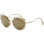 Miu Miu Women's SMU50S SM/U50S Fashion Sunglasses - Pale Gold White/Light Brown Mirror   ZVN 1C0 -  Lens 57 Bridge 19 Temple 140mm