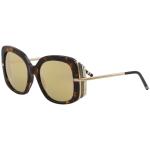 Boucheron Women's BC 0002S 0002/S Fashion Sunglasses - Havana Gold/Gold Brown Mirror   004 - Lens 54 Bridge 19 Temple 130mm