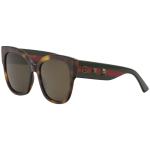 Gucci Women's GG0059S GG/0059/S Fashion Square Sunglasses - Havana Green Red/Brown   002 - Lens 55 Bridge 19 Temple 140mm