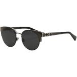 Christian Dior Women's Diorama Mini Round Cat Eye Sunglasses - Ruthenium Black Crystal/Smoke Gray   807IR  - Lens 50 Bridge 19 Temple 145mm
