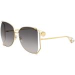 Gucci Women's Sensual Romantic GG0252S GG/0252/S Fashion Butterfly Sunglasses - Gold/Grey Gradient   002 - Lens 63 Bridge 18 Temple 135mm