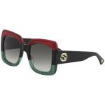 Gucci Women's GG0083S GG/0083/S Square Sunglasses - Red Black Green Glitter/Grey Gradient   001 - Lens 55 Bridge 24 Temple 140mm