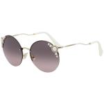 Miu Miu Women's SMU52T SMU/52T Fashion Round Sunglasses - Pale Gold Gemstones/Grey Pink Gradient   VW7/16 - Lens 60 Bridge 18 B 57 ED 60.1 Temple 145mm