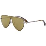 Alexander McQueen Men's Iconic AM0157SA AM/0157/SA Fashion Shield Sunglasses - Ruthenium/Bronze Mirror   002 - Lens 99 Bridge 0 Temple 150mm (Asian Fit)