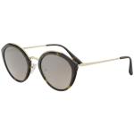 Prada Women's SPR18U SPR/18U Fashion Round Sunglasses - Havana Pale Gold/Brown Grad Silver Mir   2AU/4P0 - Lens 53 Bridge 24 B 48.7 ED 55.7 Temple 140mm