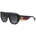 Gucci Women's GG276S GG/276/S Sensual Romantic Retro Square Sunglasses - Black Red Ivory/Grey Gradient   001 - Lens 53 Bridge 20 Temple 145mm