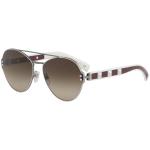 Valentino Women's VA2025 VA/2025 Fashion Pilot Sunglasses - Gunmetal White/Brown Gradient   3046/13 - Lens 60 Bridge 16 Temple 140mm