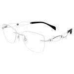 Charmant Line Art Women's Eyeglasses XL2104 XL/2104 Rimless Optical Frame - White   WP - Lens 52 Bridge 17 Temple 135mm