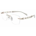Charmant Line Art Women's Eyeglasses XL2107 XL/2107 Rimless Optical Frame - Gold White   GW - Lens 51 Bridge 17 Temple 135mm