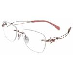 Line Art Women's Eyeglasses XL2096 XL/2096 Rimless Titanium Optical Frame - Rose   RO - Lens 51 Bridge 00 Temple 135mm