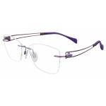 Charmant Line Art Women's Eyeglasses XL2117 XL/2117 Rimless Optical Frame - Violet   VO - Lens 52 Bridge 17 Temple 135mm