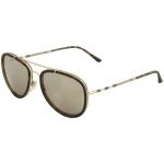 Burberry Women's BE3090Q BE/3090/Q Pilot Sunglasses - Brushed Gold Havana/Brown Mirror Gold   10525A - Lens 58 Bridge 18 Temple 145