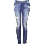 7 For All Mankind Women's The Ankle Skinny With Destroy Jeans - Blue - 24 (00)