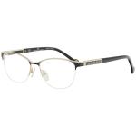 CH Carolina Herrera Women's Eyeglasses VHE079K VHE/079/K Half Rim Optical Frame - Satin Black/Ivory   0SNQ - Lens 53 Bridge 16 Temple 140mm