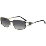 Diva Women's 4191 Fashion Rectangle Sunglasses - Black Gold/Grey Gradient   02 - Lens 57 Bridge 16 Temple 125mm