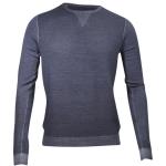 Blue Chrome Buffalo David Bitton Men's Wajug Crew Neck Long Sleeve Wool Sweater - Blue - Large