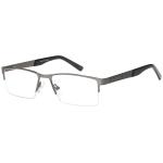 Bocci Men's Eyeglasses 373 Half Rim Optical Frame - Gunmetal   05 - Lens 52 Bridge 15 Temple 145mm