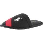 Polo Ralph Lauren Boy's Rugby P Scuff Fleece Slide Fashion Slippers Shoes - Black - 4 M US Big Kid