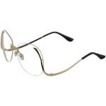 Yaaas! Women's 6630 A Gold Fashion Round Sunglasses - Gold/Clear   D - Medium Fit