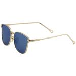 Yaaas! Women's X2243 Fashion Square Sunglasses - Gold/Blue Mirror   D - Medium Fit