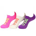 Polo Ralph Lauren Women's 3 Pairs Logo Double Tab Low Cut Socks - Neon Pink - Sock 9 11; Fits Shoe 4 10.5