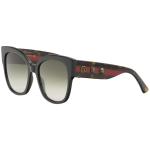 Gucci Women's GG0059S GG/0059/S Fashion Square Sunglasses - Black Havana Red/Green Gradient   001 - Lens 55 Bridge 19 Temple 140mm