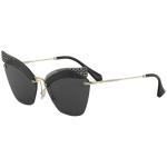 Miu Miu Women's SMU56T SMU/56T Fashion Cat Eye Sunglasses - Dark Transparent Grey/Grey   XEJ/1A1 - Lens 63 Bridge 16 B 51.3 ED 68.9 Temple 145mm