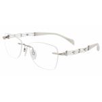 Charmant Line Art Women's Eyeglasses XL2108 XL/2108 Rimless Optical Frame - White   WP - Lens 51 Bridge 17 Temple 135mm
