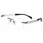 Charmant Line Art Women's Eyeglasses XL2107 XL/2107 Rimless Optical Frame - Black   BK - Lens 51 Bridge 17 Temple 135mm