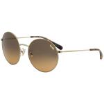 Coach Women's L1012 HC7078 HC/7078 Fashion Round Sunglasses - Light Gold/Grey Orange Gradient   932295 - Lens 56 Bridge 18 Temple 140mm