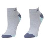 Adidas Women's 3 Pc Superlite Compression Low Cut Socks - Clear Grey CH Solid Grey Marl/Radiant Aqua/Onix - Fits 5 10