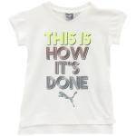 Puma Little Girl's V Neck This Is How Its Done Short Sleeve T Shirt - White - 5