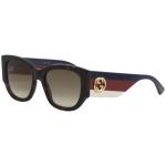 Gucci Women's GG0276S GG/0276/S Sensual Romantic Retro Square Sunglasses - Havana Red Ivory/Brown Gradient   002 - Lens 53 Bridge 20 Temple 145mm