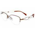 Charmant Line Art Women's Eyeglasses XL2106 XL/2106 Half Rim Optical Frame - Brown   BR - Lens 51 Bridge 17 Temple 135mm