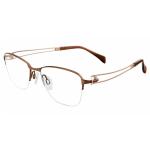 Charmant Line Art Women's Eyeglasses XL2118 XL/2118 Half Rim Optical Frame - Brown   BR - Lens 50 Bridge 17 Temple 135mm