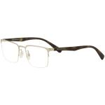 Emporio Armani Men's Eyeglasses EA1062 EA/1062 Half Rim Optical Frame - Matte Silver/Havana   3015 - Lens 55 Bridge 19 Temple 145mm