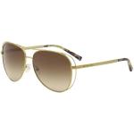 Michael Kors Women's Lai MK1024 MK/1024 Pilot Sunglasses - Gold Silver Tortoise/ Brown Smoke Grad   119113 - Lens 58 Bridge 13 Temple 135mm