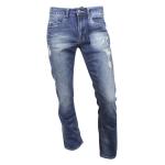 Buffalo By David Bitton Men's Evan X Slim Straight Stretch Jeans - Sandblasted & Crinkled Indigo - 32x30