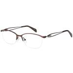 Bocci Women's Eyeglasses 376 Half Rim Optical Frame - Brown   02 - Lens 53 Bridge 19 Temple 140mm