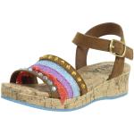 Mia Kids Little Girl's Mylie Nova Suede Wedge Sandals Shoes - Brown - 1 M US Little Kid