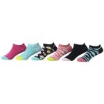 Stride Rite Toddler/Little/Big Girl's 6 Pack Raquel Retro Animal No Show Socks - Blue - Sock 8 9.5; Fits Shoe 13 4 (Big Kid)