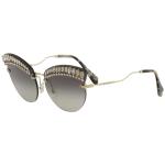 Miu Miu Women's SMU58T SMU/58T Fashion Cat Eye Sunglasses - Pale Gold/Grey Gradient Silver Mirror   E93/5O0 - Lens 65 Bridge 17 B 58.5 ED 81 Temple 145mm