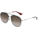 Gucci Women's Sensual Romantic GG0227S GG/0227/S Fashion Pilot Sunglasses - Ruthenium/Brown Gradient   002 - Lens 62 Bridge 16 Temple 145mm
