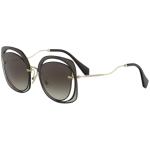 Miu Miu Women's SMU54S SMU/54S Fashion Square Sunglasses - Black Gold/Grey Gradient   1AB/0A7 - Lens 64 Bridge 16 B 59.2 ED 75.2 Temple 145mm