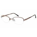 Aristar by Charmant Women's Eyeglasses AR16380 AR/16380 Half Rim Optical Frame - Brown   535 - Lens 49 Bridge 17 Temple 130mm