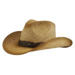 Henschel Women's Hiker Flower Conchos Straw Western Hat - Brown - X Large