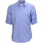 Calvin Klein's Men's Slim Fit End On End Solid Roll Up Long Sleeve Shirt - Little Boy Blue - X Large